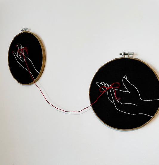 Red Thread Decorative Hoops Set